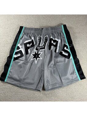 Mitchell & Ness San Antonio Spurs NBA Shorts Gray Black Men's Size XXL